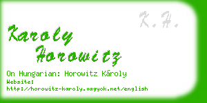 karoly horowitz business card