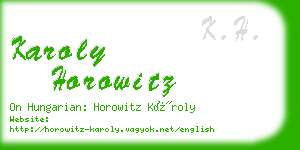 karoly horowitz business card